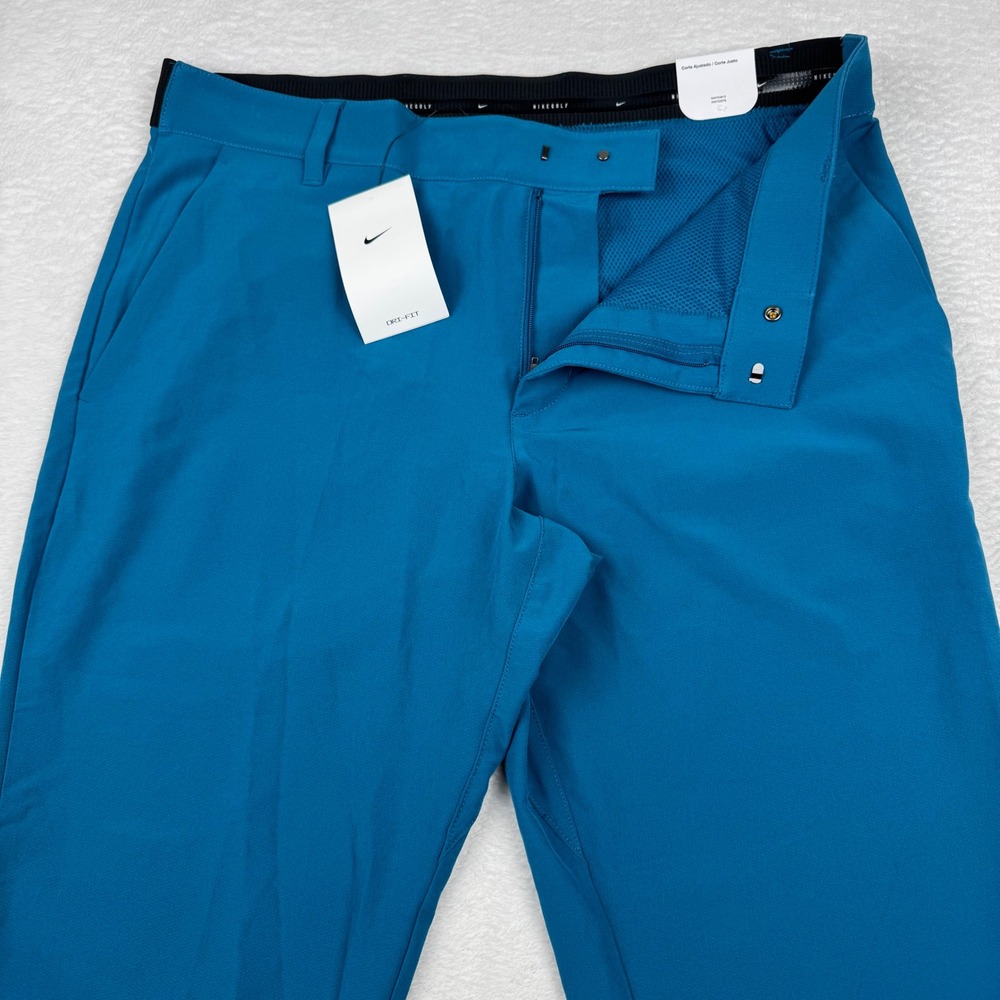 NEW! Nike Golf Dri-FIT Victory Pants Mens 34x32 Marina Blue Slim Fit DA3062-404